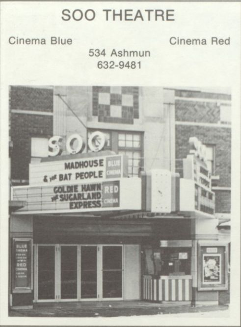 vintage high school yearbook ad Soo Theatre, Sault Ste. Marie